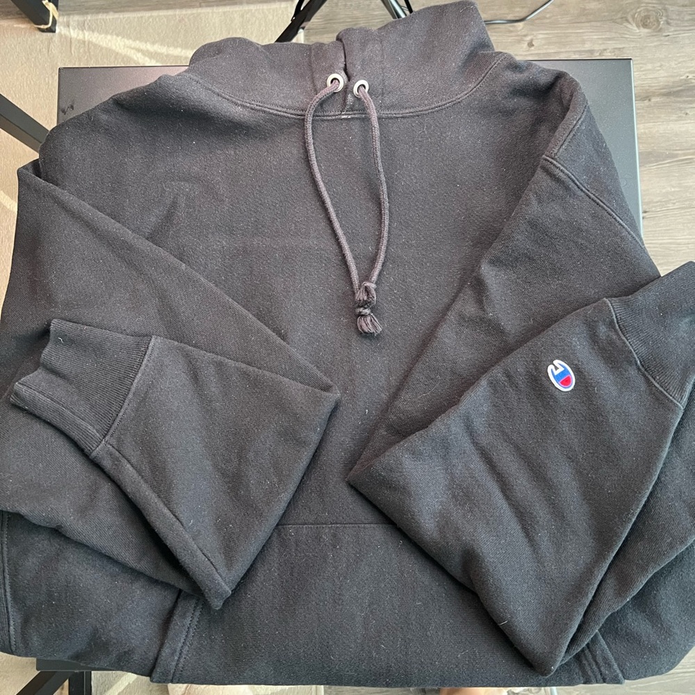 Black Reverse Weave Champion Hoodie